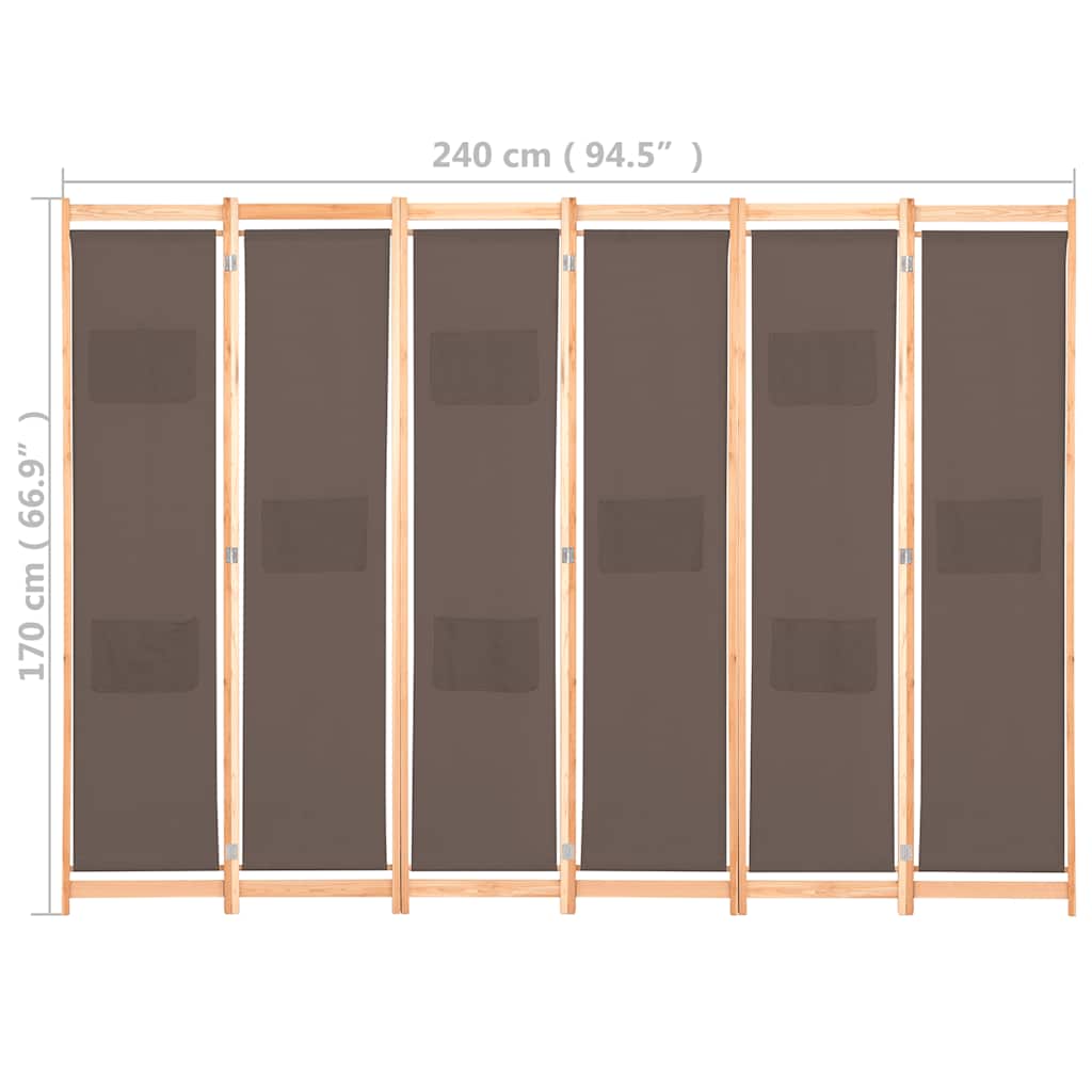5-teiliger Raumteiler Creme 200 x 170 x 4 cm Stoff
