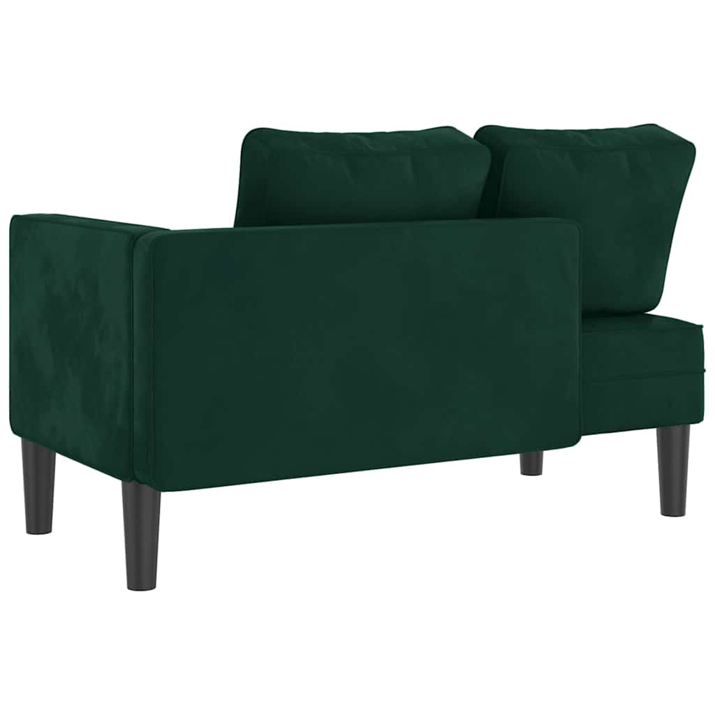 Chaiselongue mit Kissen Blau Samt