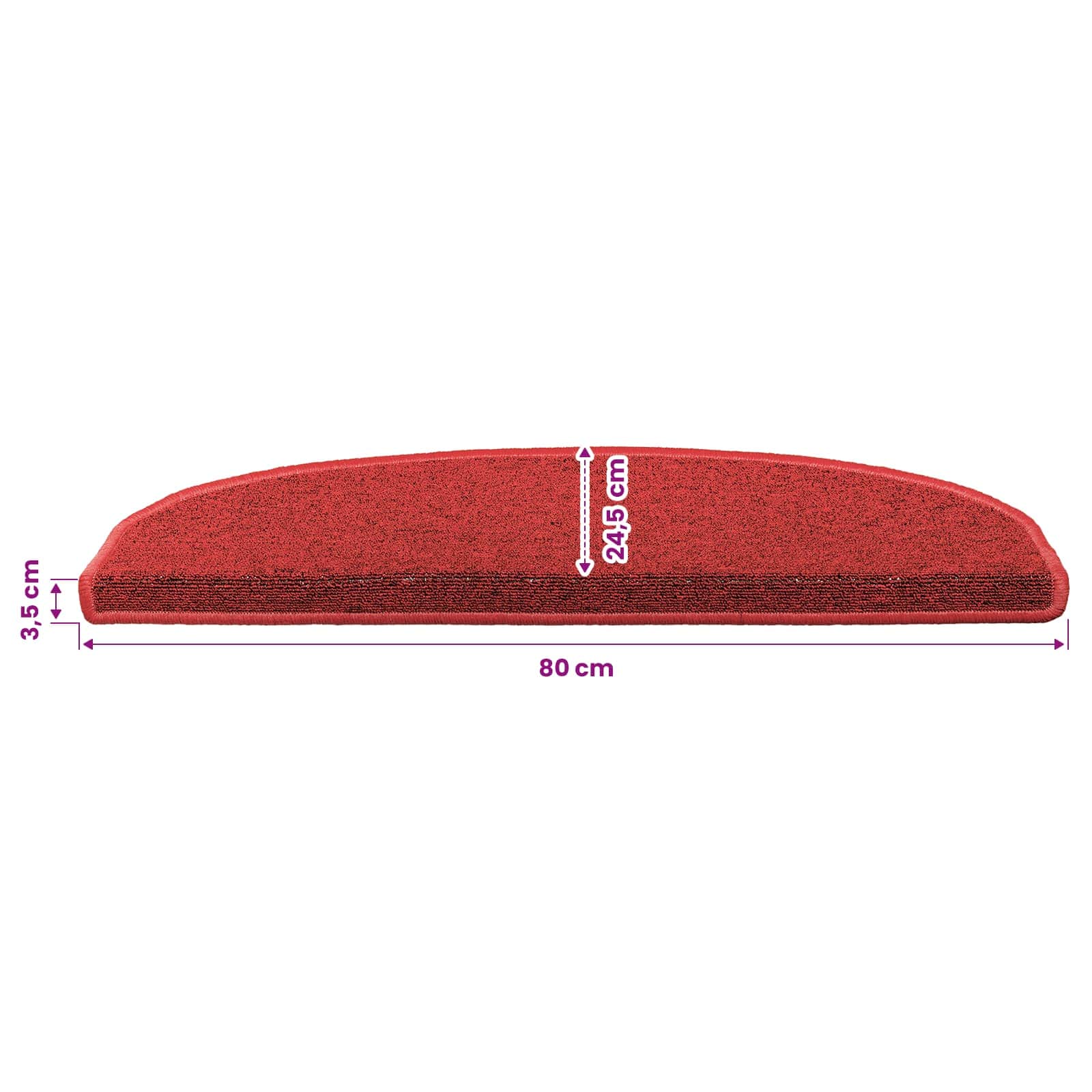 Stufenmatten 15 Stk. 56x17x3 cm Anthrazit Halbrund