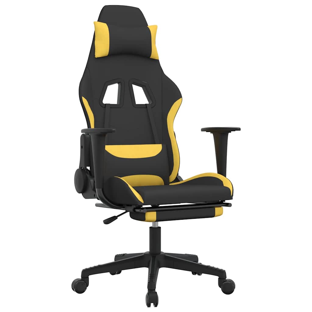 Gaming-Stuhl mit Massagefunktion Schwarz und Creme Stoff