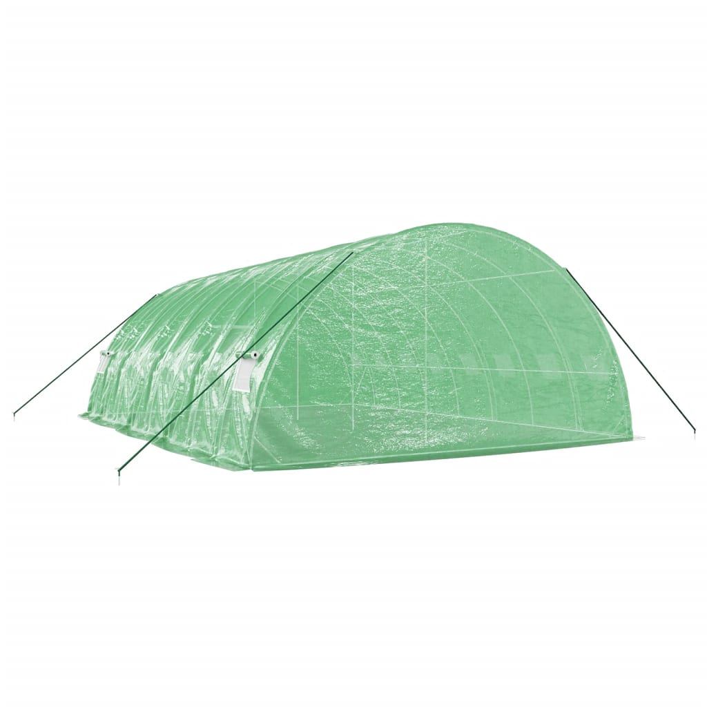 Gewächshaus mit Stahlrahmen Grün 24 m² 6x4x2,85 m