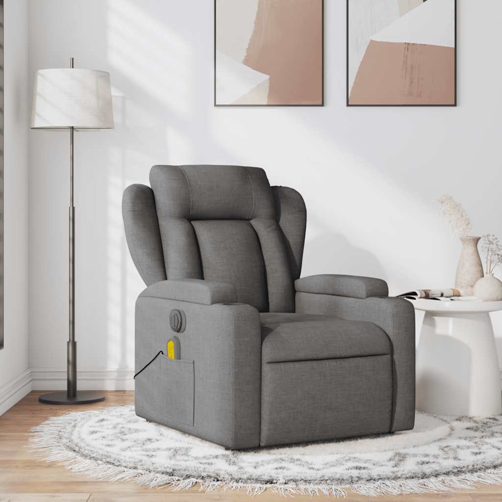 Relaxsessel Elektrisch Hellgrau Stoff