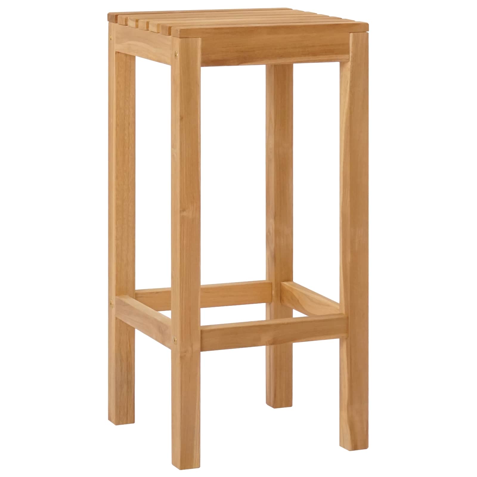 Barhocker 2 pcs Natur Massivholz Teak