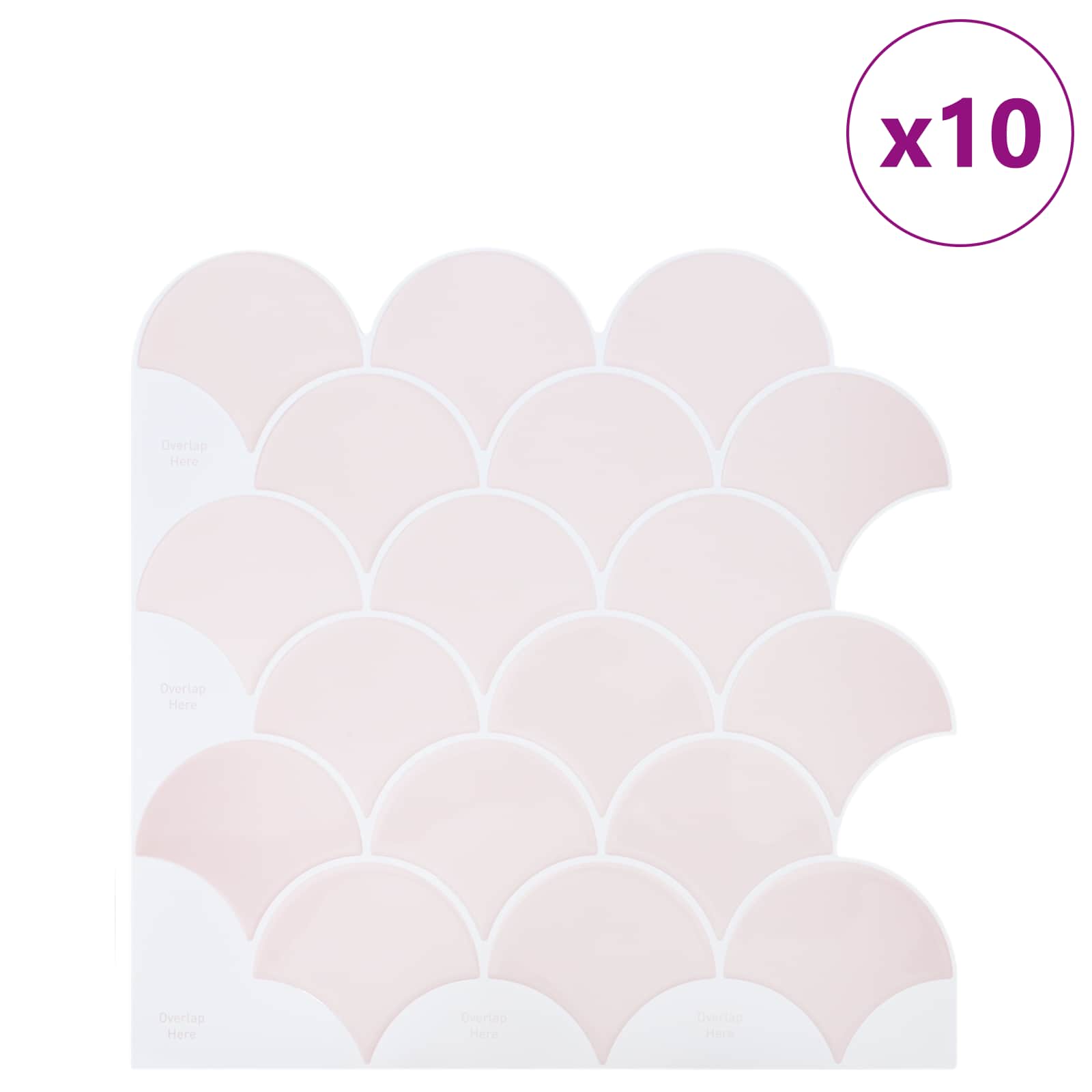Fischschuppen Fliese 10 pcs Weiß 30 x 30 cm Polyurethan und PET