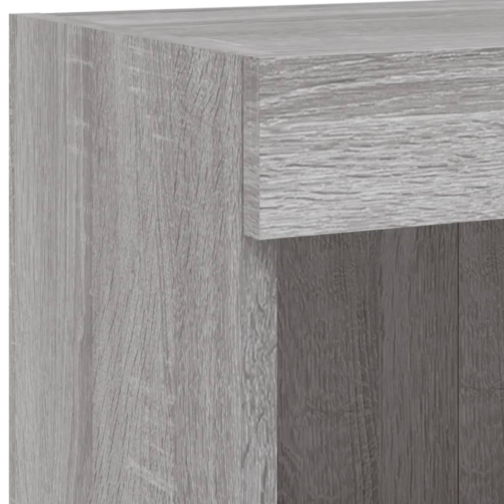 5-tlg. Wohnwand mit LED-Beleuchtung Weiß Holzwerkstoff