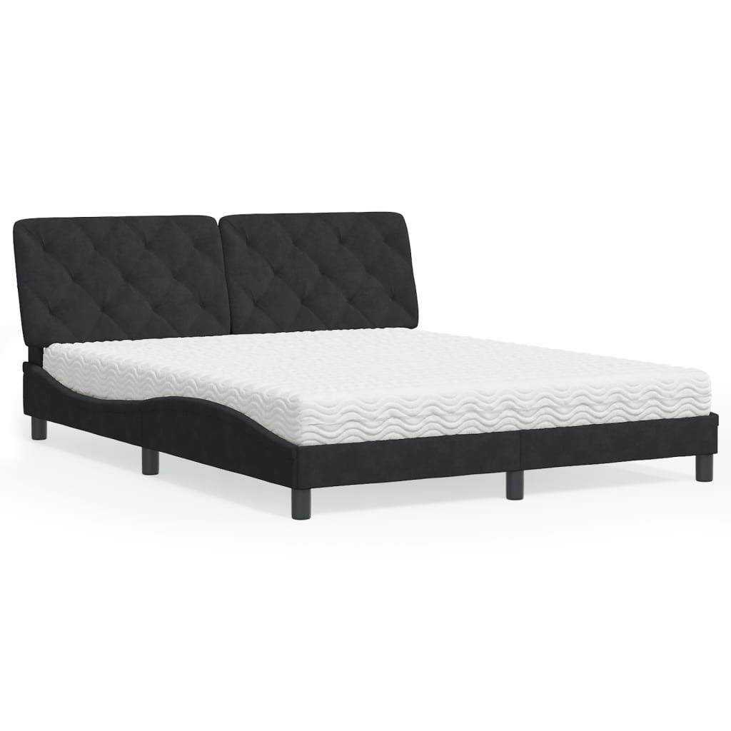 Bett mit Matratze Hellgrau 80x200 cm Samt