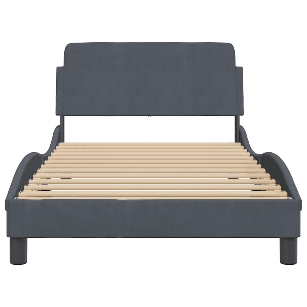 Bettgestell "Dover" Hellgrau 100x190 cm Samt