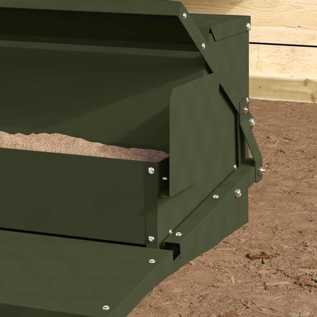 Hühnertretfeeder Schwarz 50 x 40 x 29 cm Kaltgewalzter Stahl