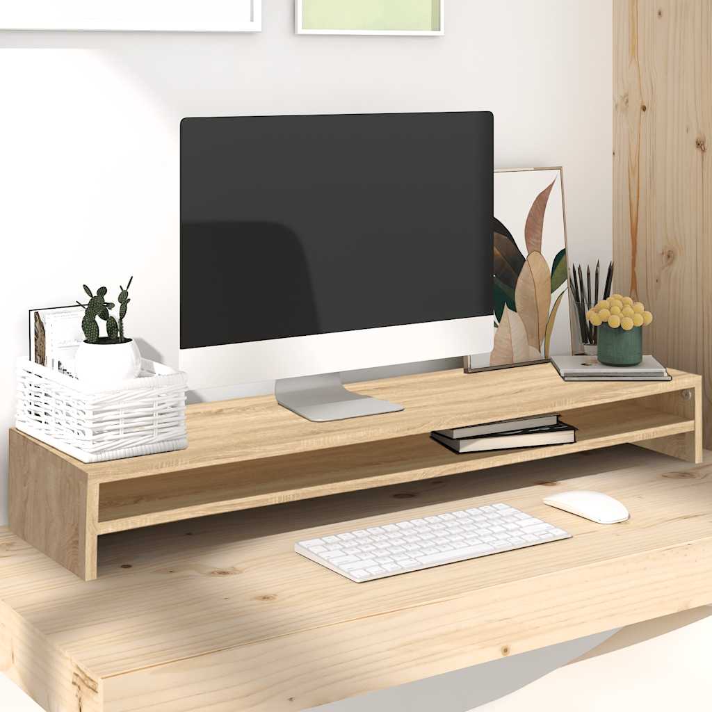 Monitorständer Weiß 100x24x13 cm Holzwerkstoff