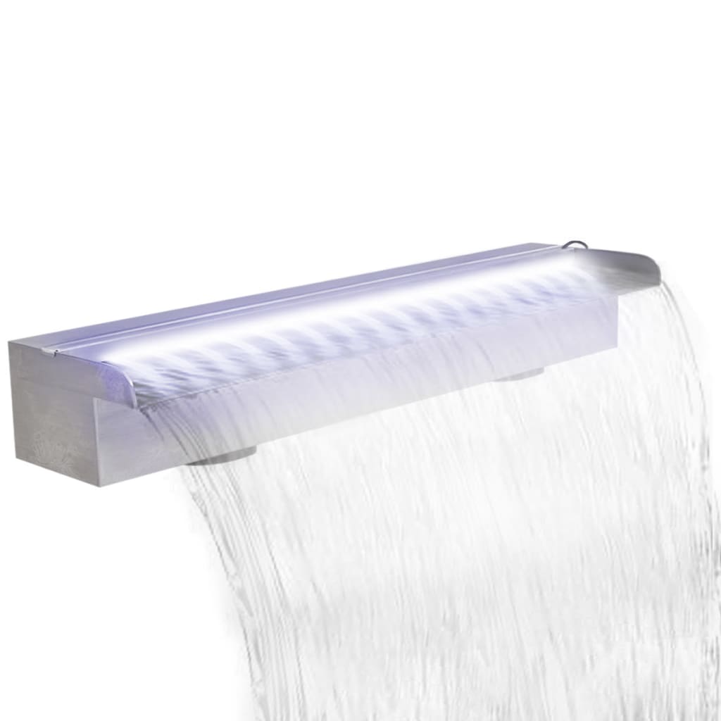 Pool-Wasserfall mit LEDs Edelstahl 110 cm
