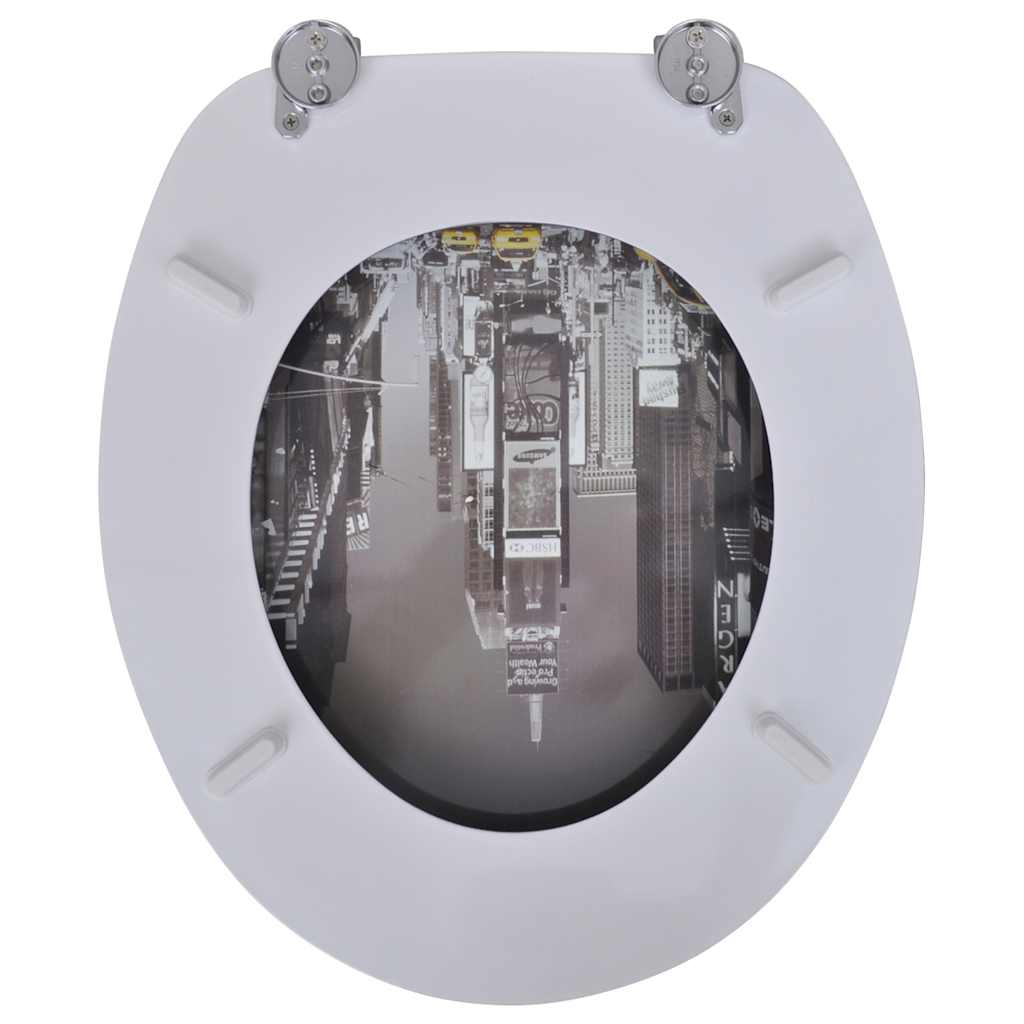 Toilettensitz MDF Deckel Schlichtes Design Weiß