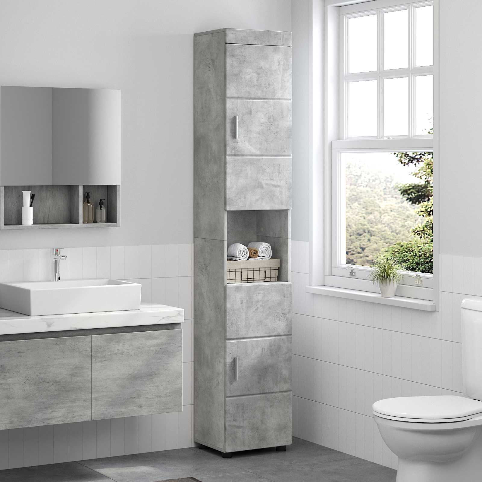 Badezimmermöbel-Set TULUM 2 pcs Weiß 60 x 34 x 63 cm