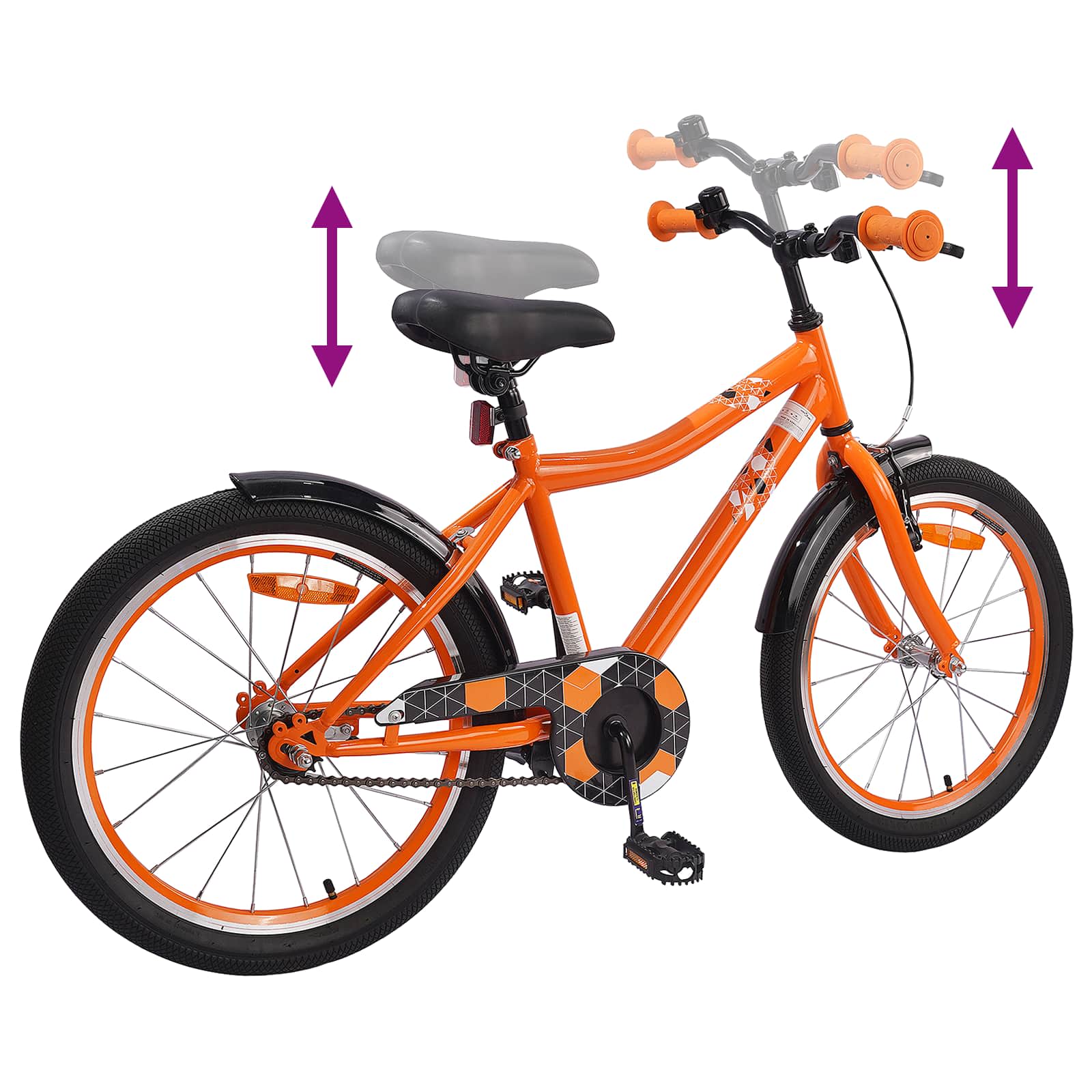Kinderfahrrad 12 Zoll für 2-4 Jahre alt Schwarz