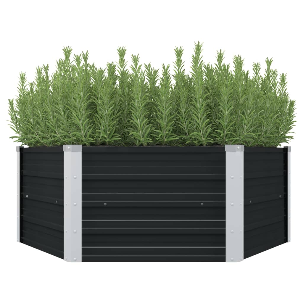 Garten-Hochbeet 129x45 cm Verzinkter Stahl Silber