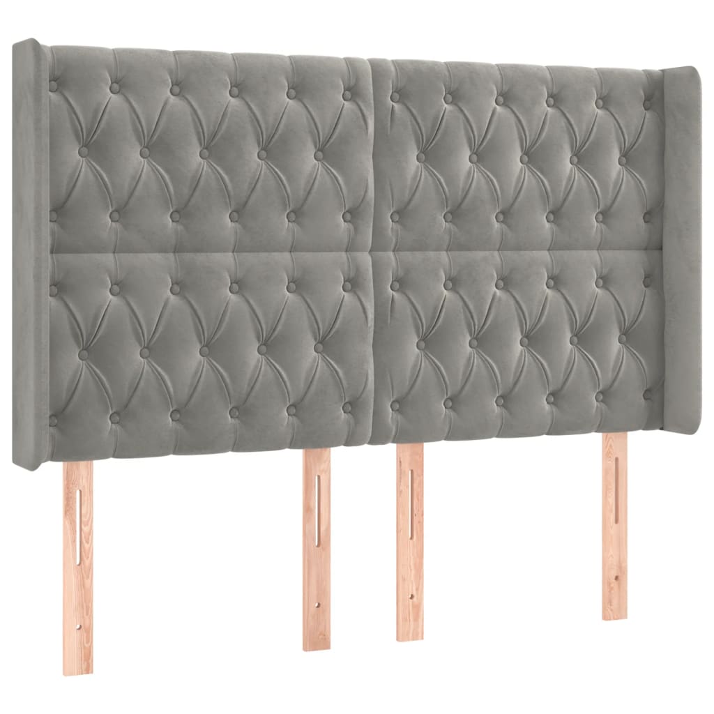 Kopfteil mit Ohren Dunkelblau 93x16x78/88 cm Samt