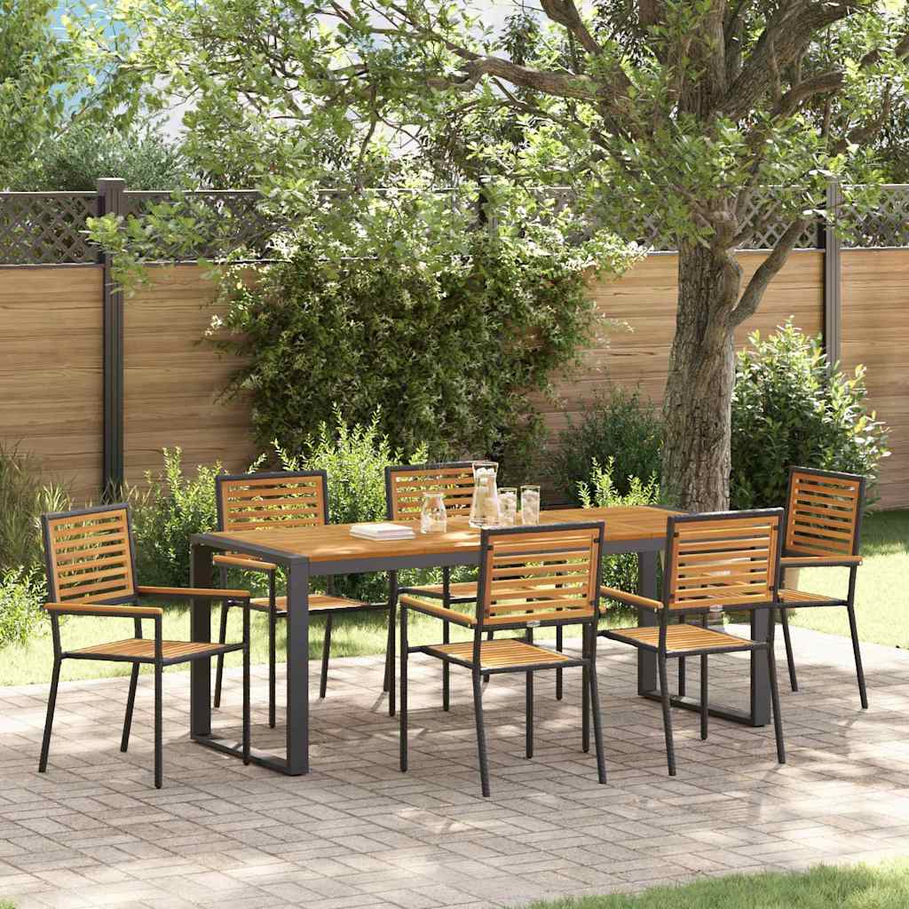 Garten Essgruppe 5 pcs Schwarz und Braun Poly-Rattan
