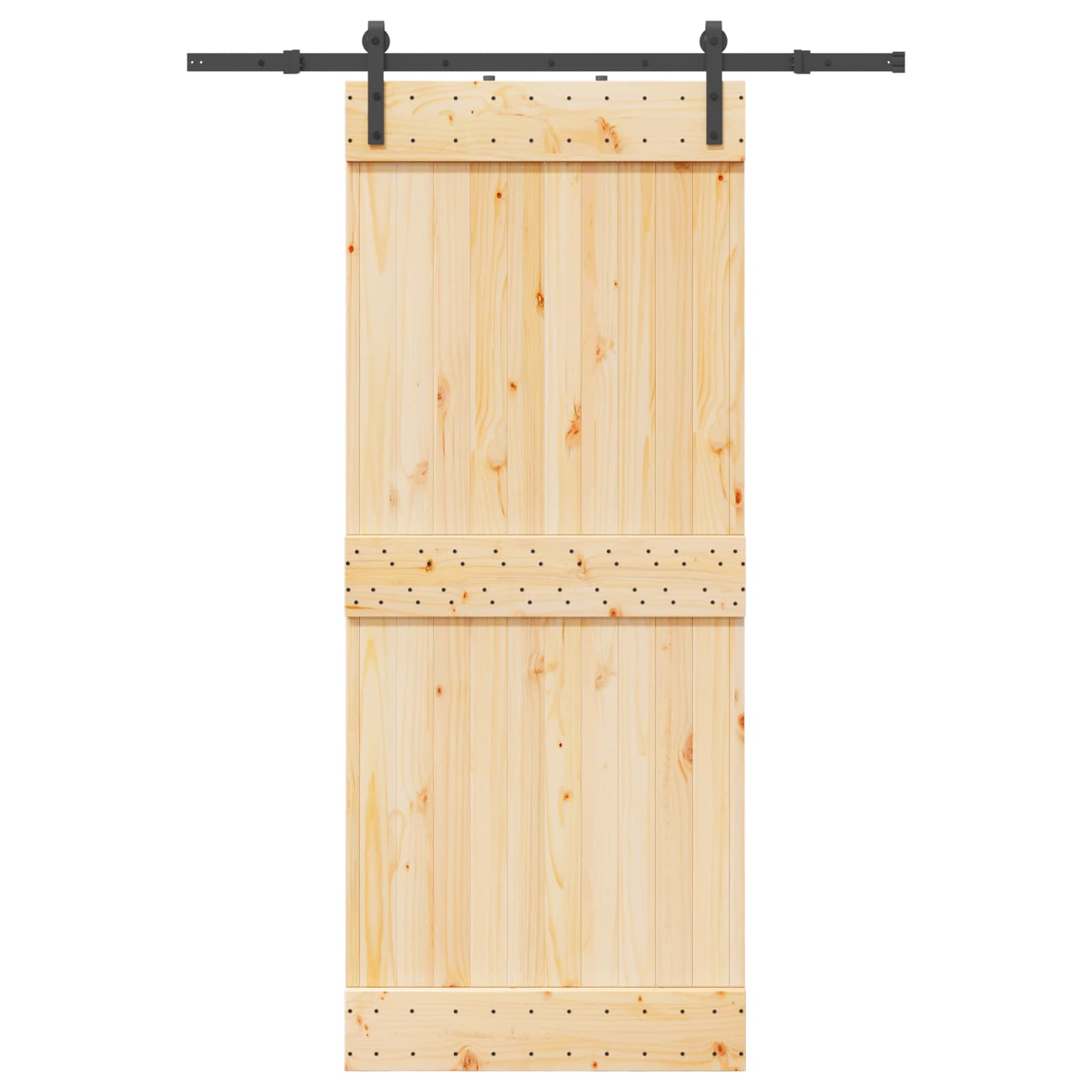 Schiebetür NARVIK Natürlich und Schwarz 70 x 210 cm (152,5 cm)