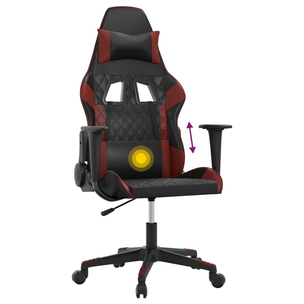 Gaming-Stuhl mit Massagefunktion Schwarz und Blau Kunstleder