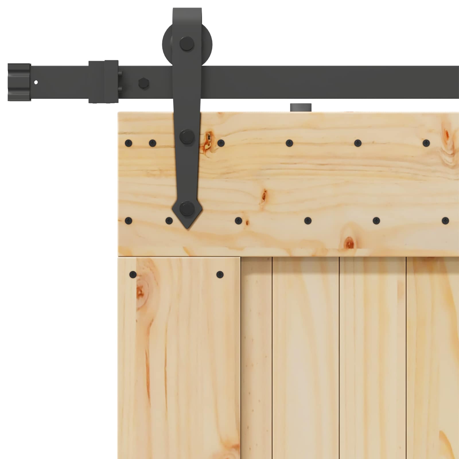 Schiebetür NARVIK Natürlich und Schwarz 70 x 210 cm (152,5 cm)