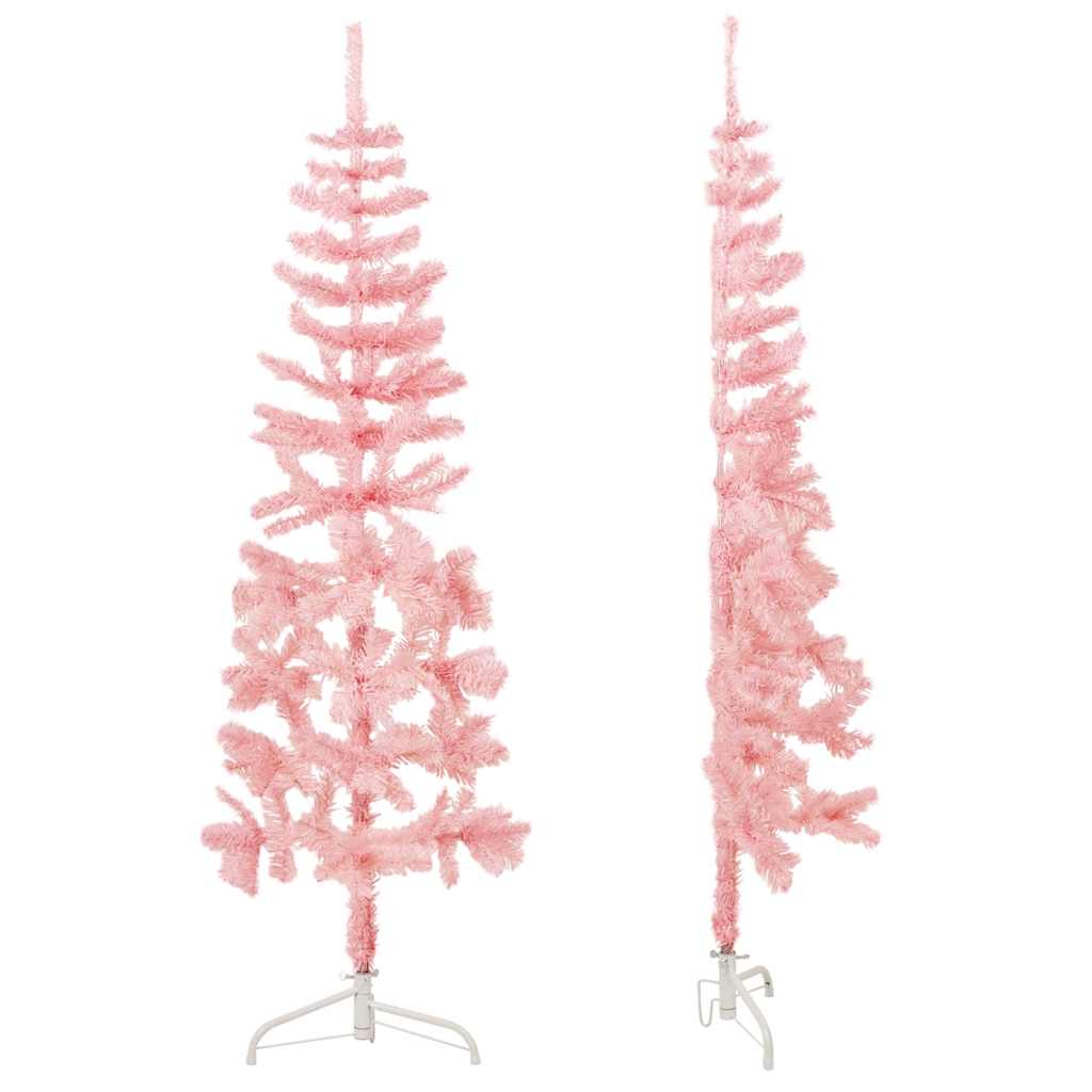 Künstlicher Halb-Weihnachtsbaum mit Ständer Schlank Weiß 180 cm