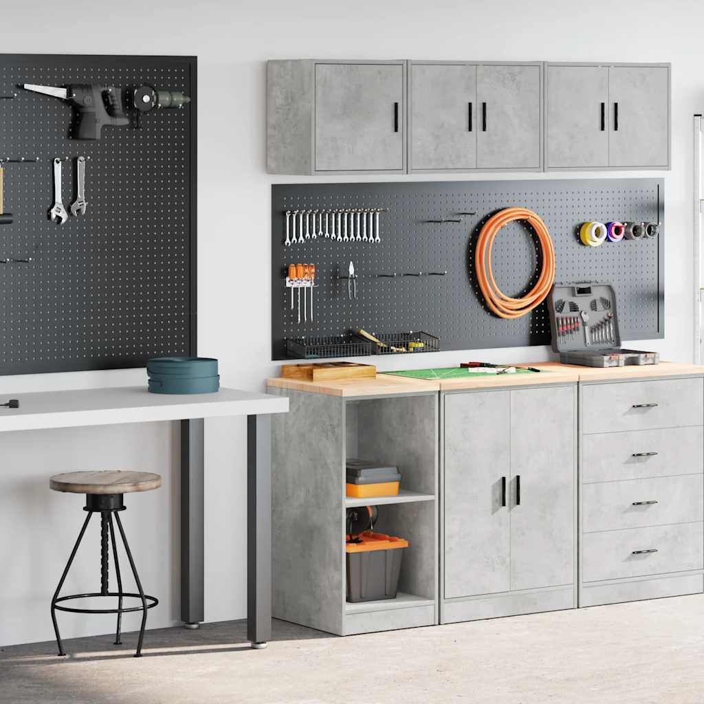 Garagenschränke 2 Stk. Schwarz Holzwerkstoff