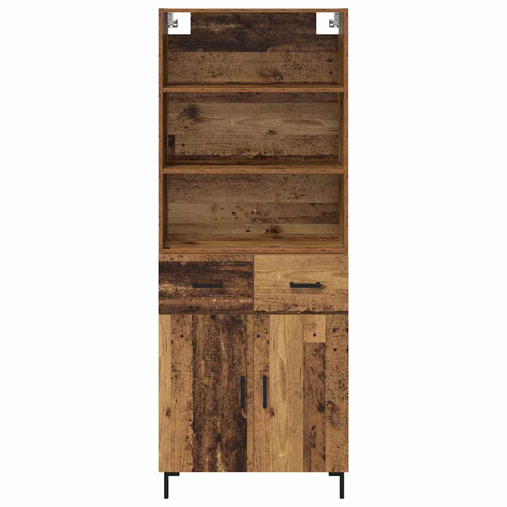 Highboard Hochglanz-Weiß 69,5x34x180 cm Holzwerkstoff