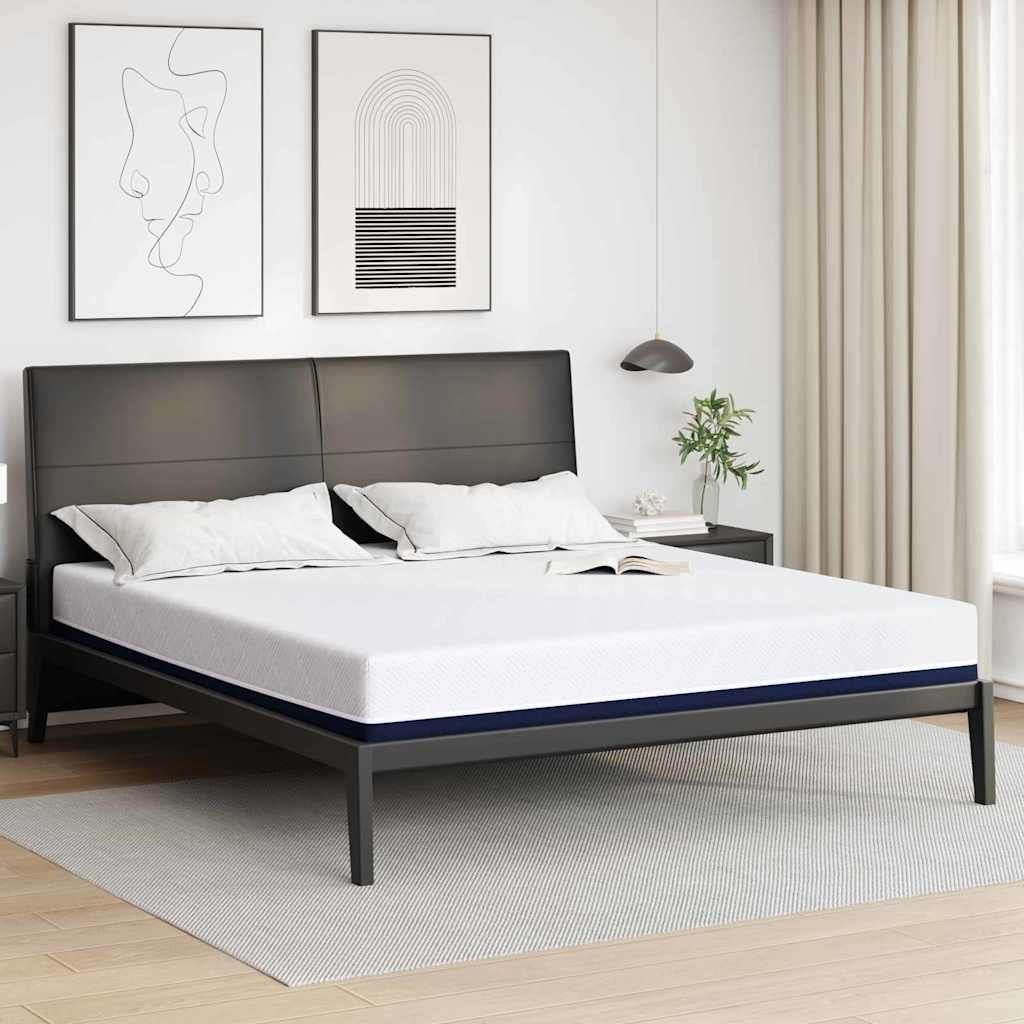 Matratze Weiß und Blau 80 x 160 cm Jacquard-Stoff