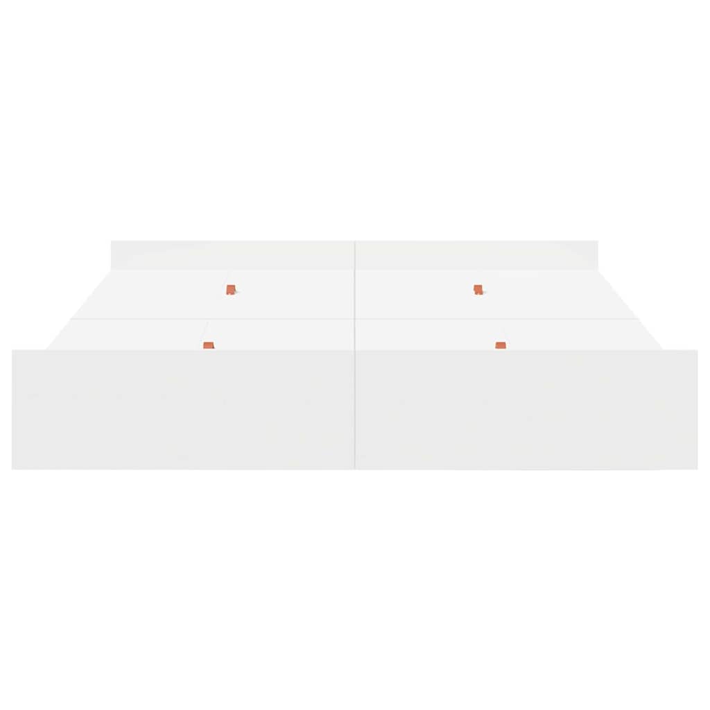 Aufbewahrungsbettgestell Weiß 200 x 200 cm Holzwerkstoff