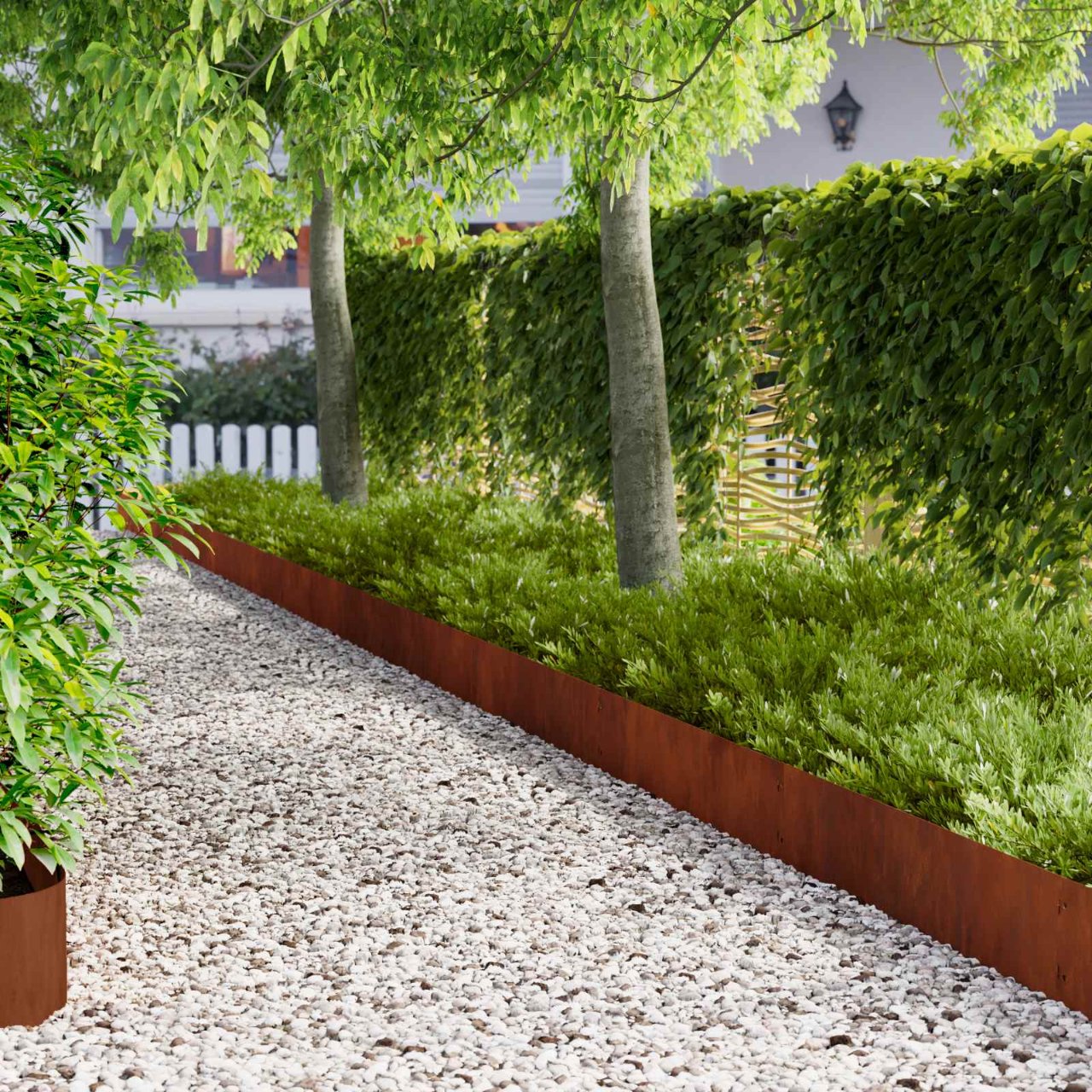 Raseneinfassung 10 pcs Länge Höhe 103 x 15 cm Stahl Schwarz