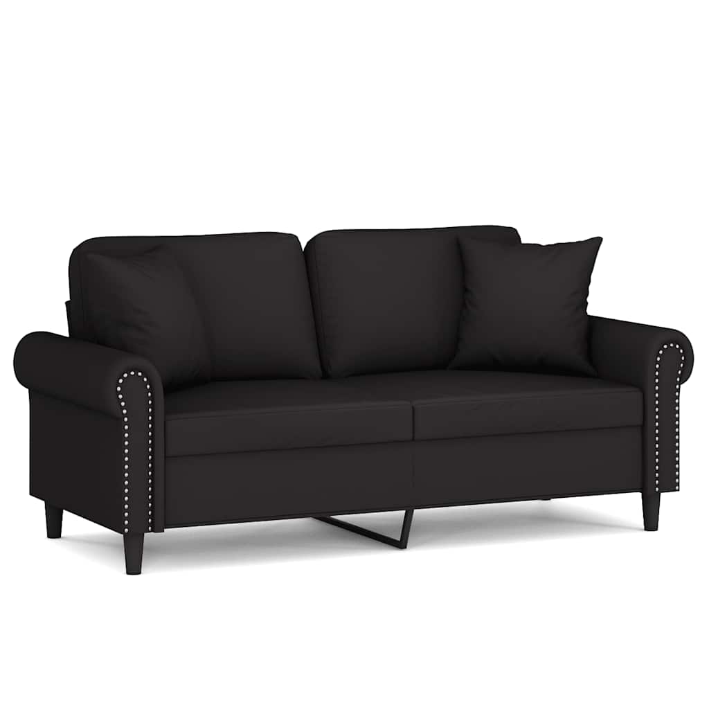 2-Sitzer-Sofa mit Zierkissen Dunkelgrün 120 cm Samt