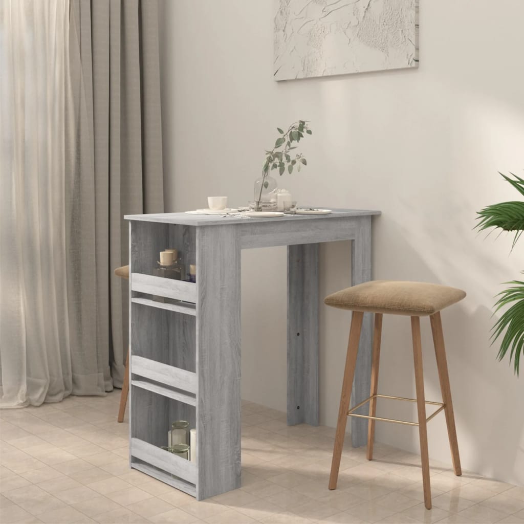 Bartisch mit Ablagefläche Weiß 102x50x103,5 cm Holzwerkstoff
