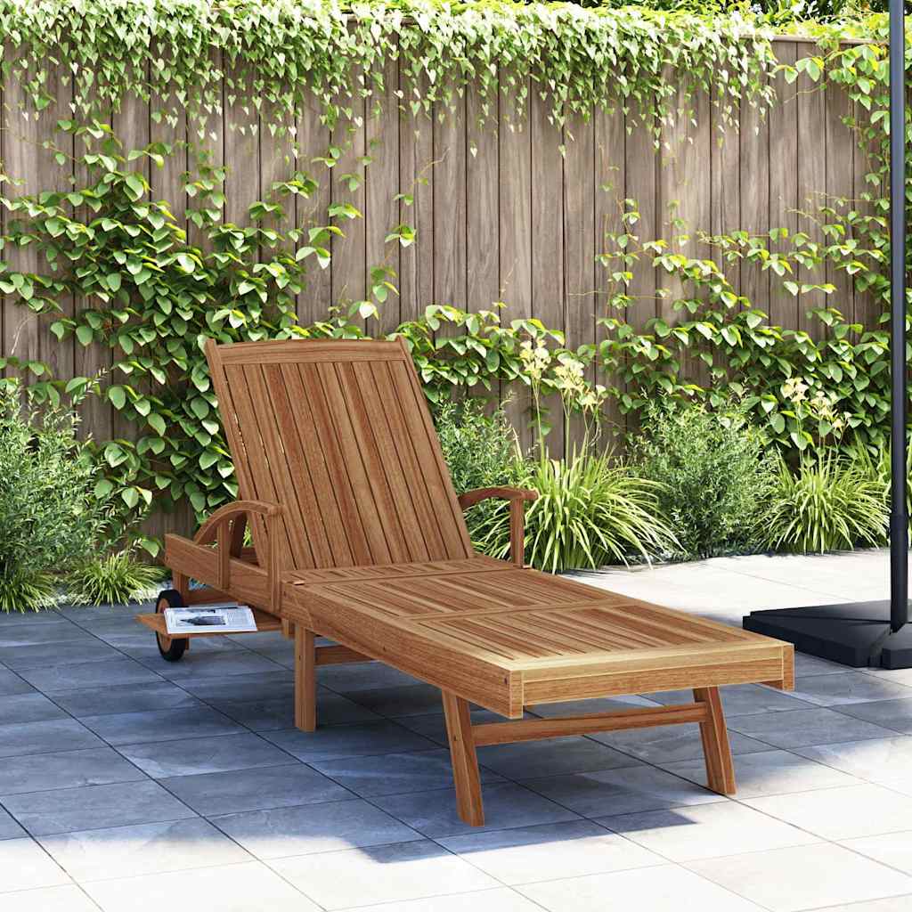 Sonnenliege Massives Teakholz Braun