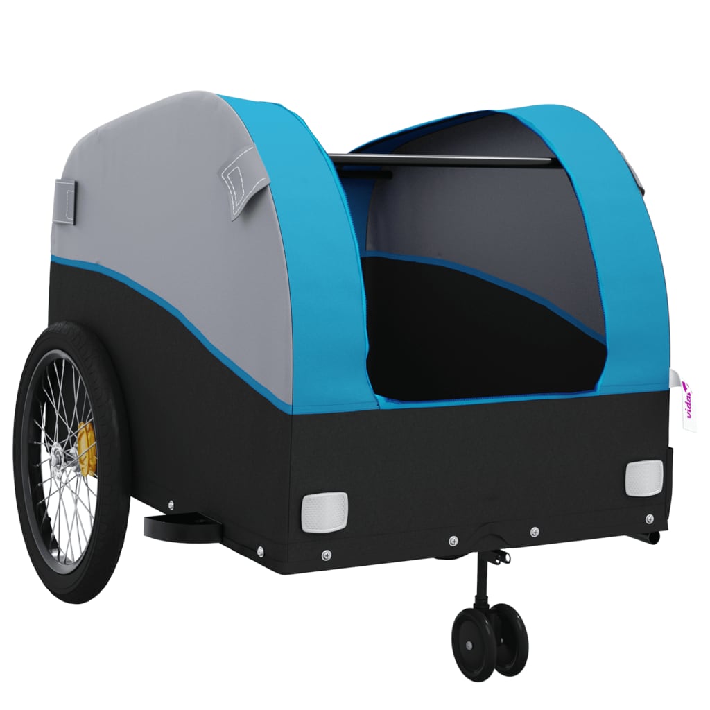 Fahrradanhänger Schwarz und Orange 30 kg Eisen