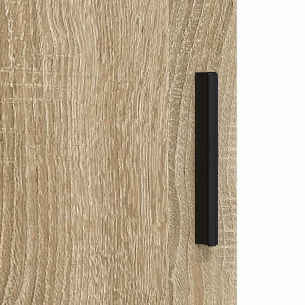 Badezimmermöbel-Set mit Tür 3 pcs Weiß Holzwerkstoff & Metall