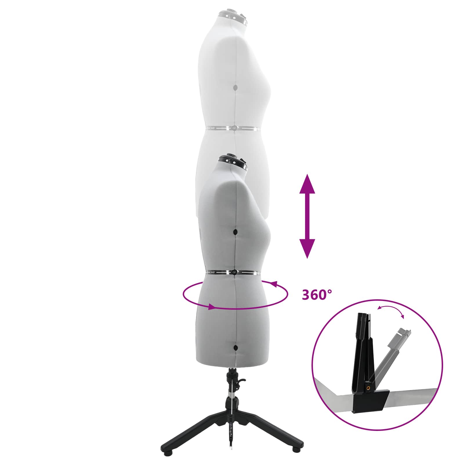 Verstellbare Kleiderform für Damen Creme S Samt