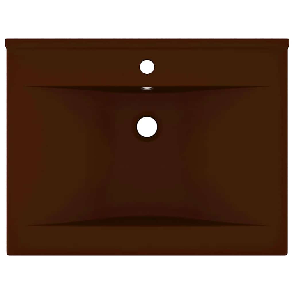 Luxus-Waschbecken mit Hahnloch Matt-Weiß 60x46 cm Keramik