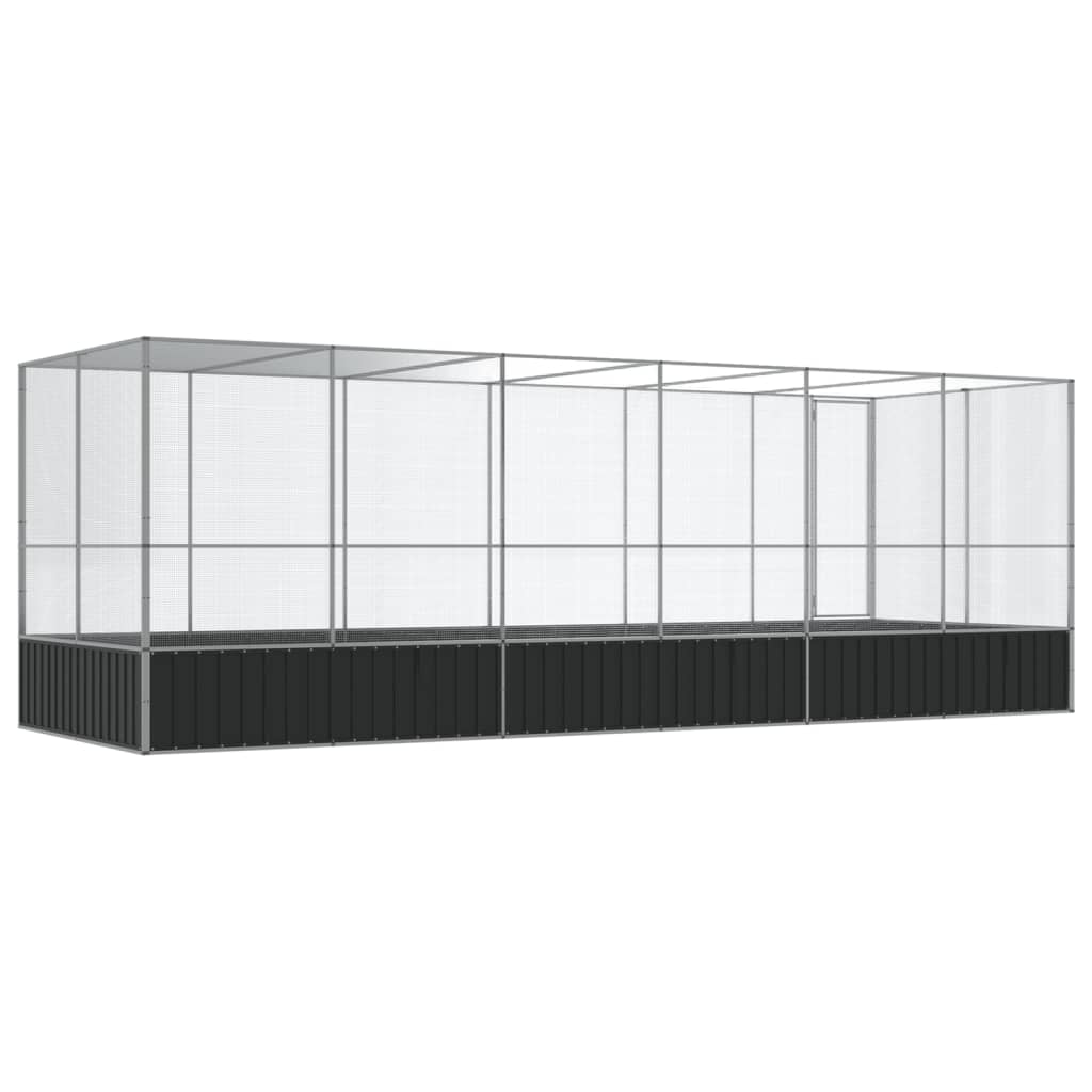 Voliere Silbern 210,5x107x212 cm Stahl
