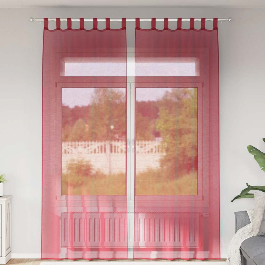 Voile Vorhänge mit Ösen 2 Stk. Apfelgrün 140x140 cm