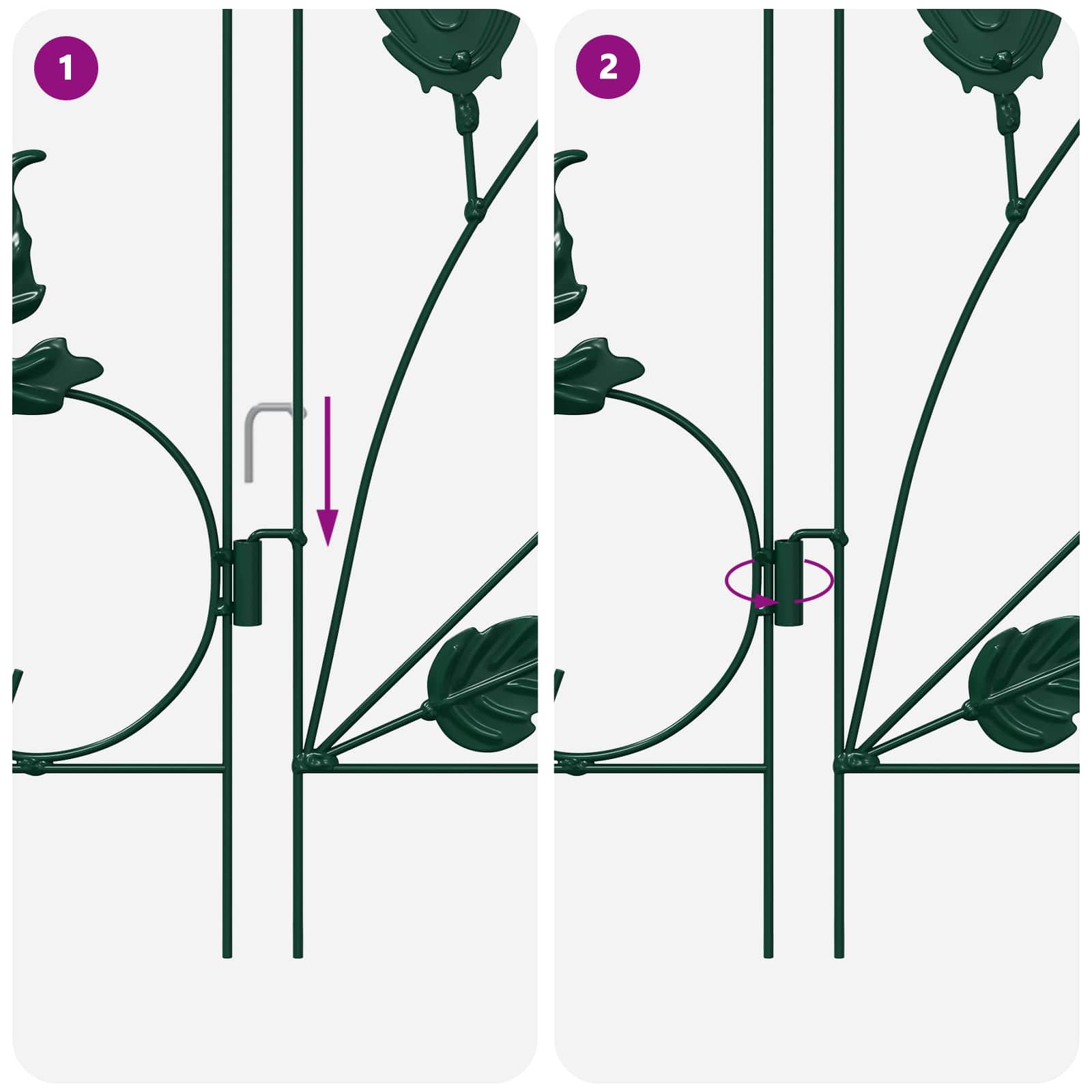 Gartenzaun 5 pcs Schwarz Stahl