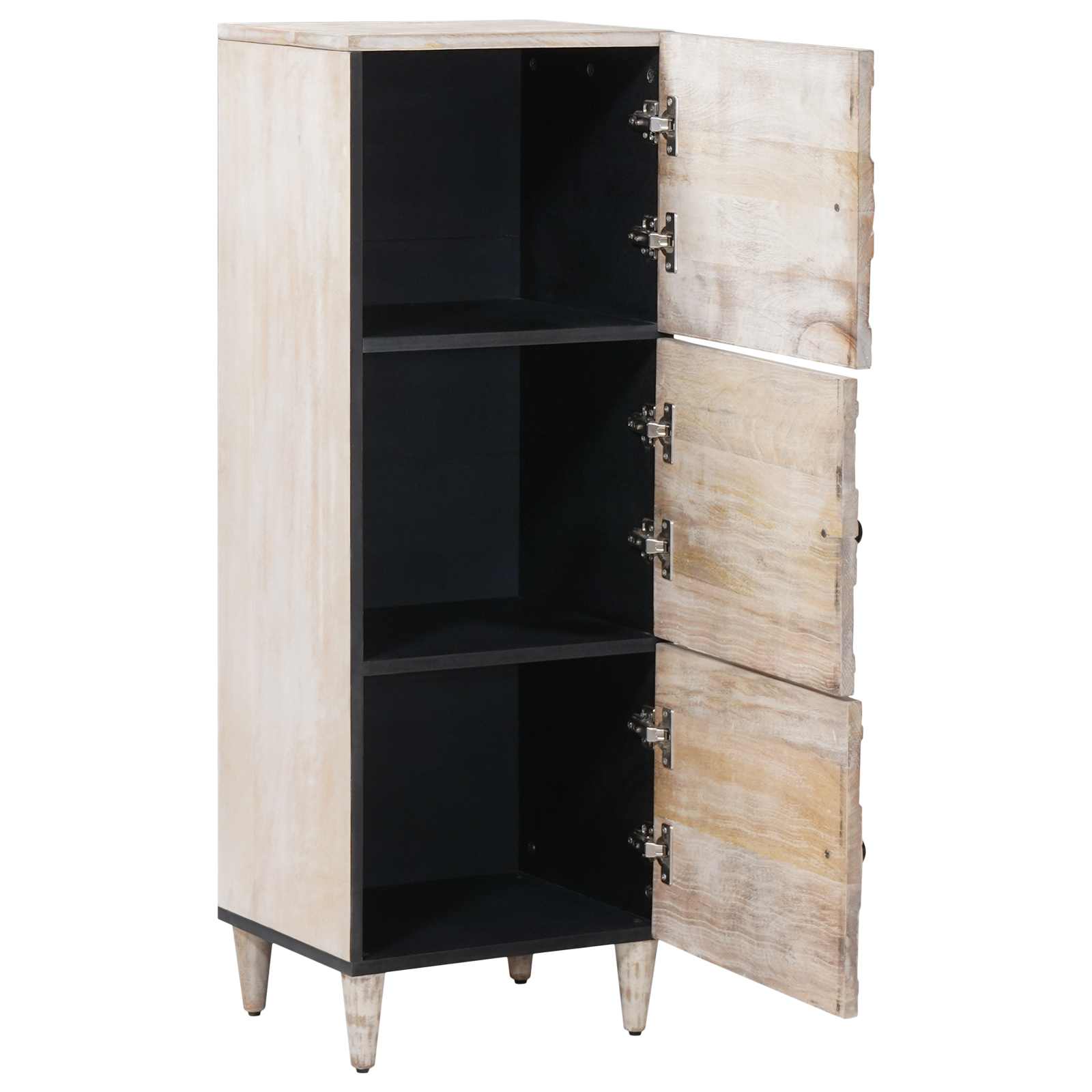 Hochschrank mit Regal Braun 40 x 33,5 x 110 cm Massivholz Mango