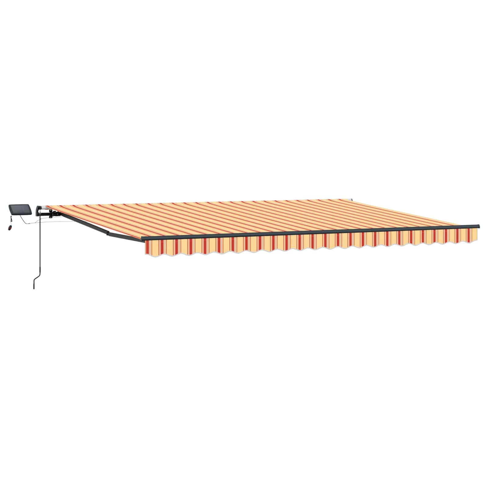 Markise Manuell Einziehbar mit LED 300x250 cm Blau und Weiß