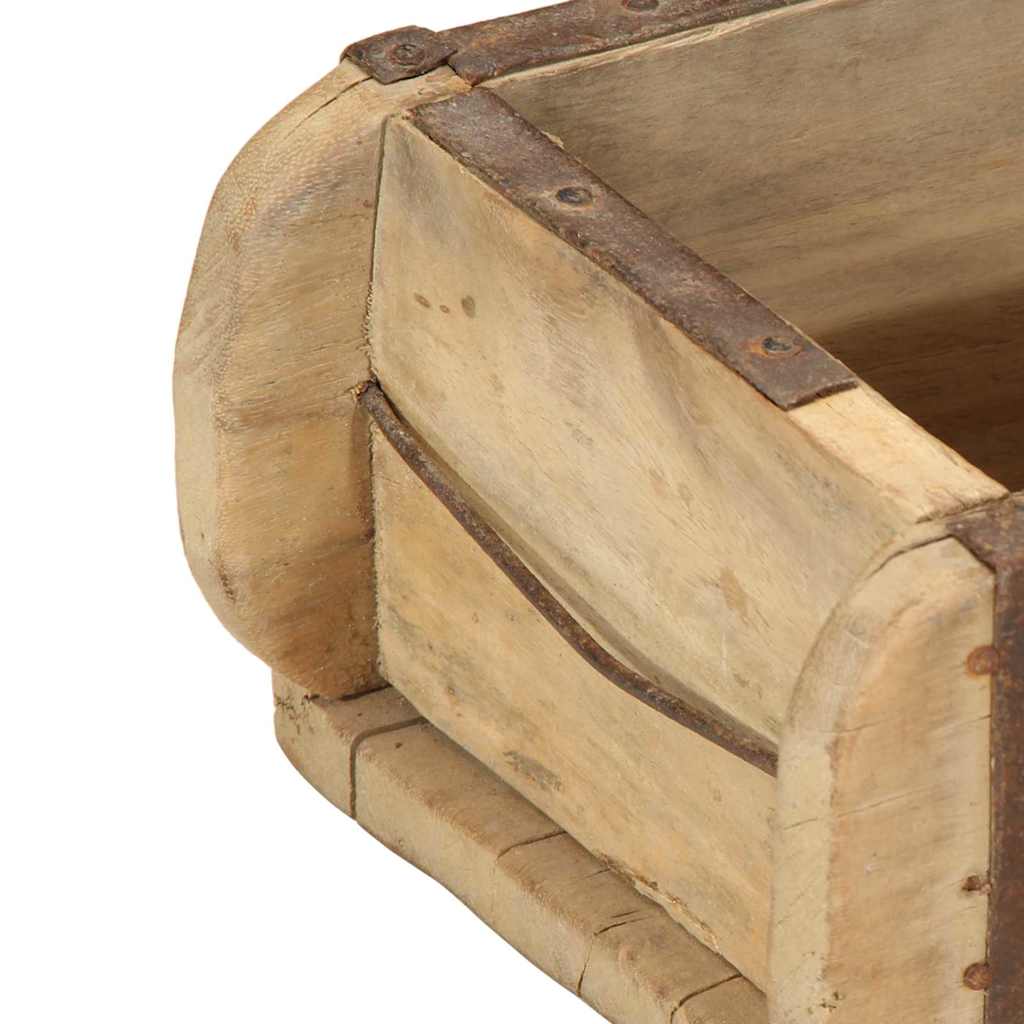 Tablett Braun 30 x 15 x 9 cm Massives upgecyceltes Holz