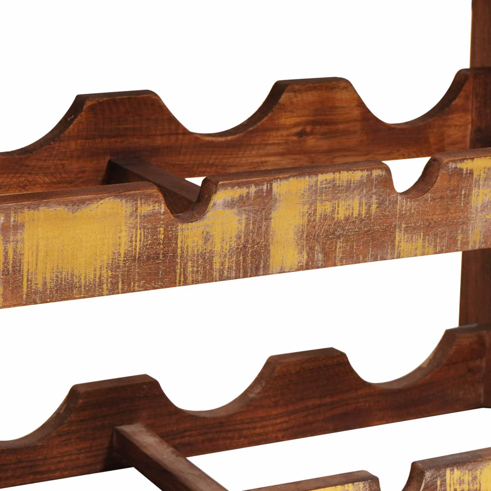 Weinregal Braun 60 x 45 x 33 cm Massives grobes Mangoholz
