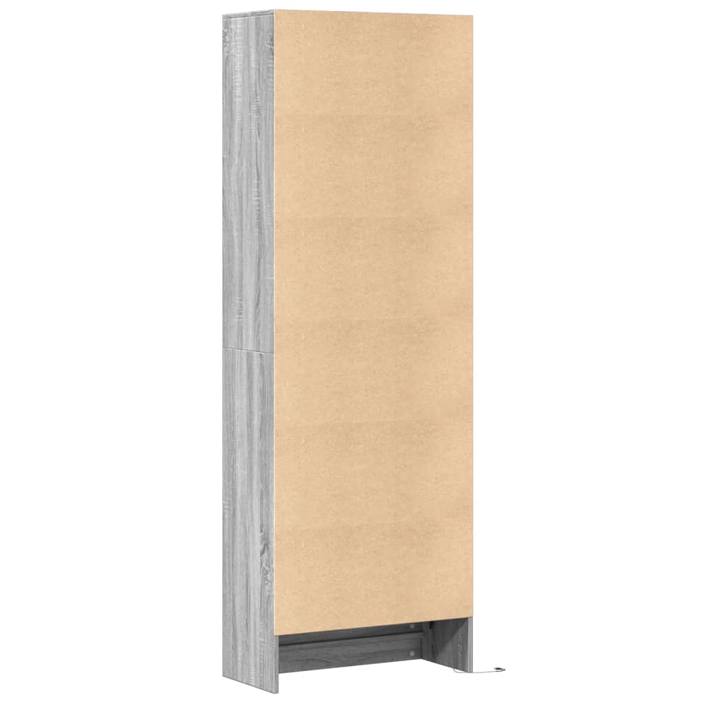 Highboard mit LED-Beleuchtung Weiß 69x32,5x200 cm Holzwerkstoff