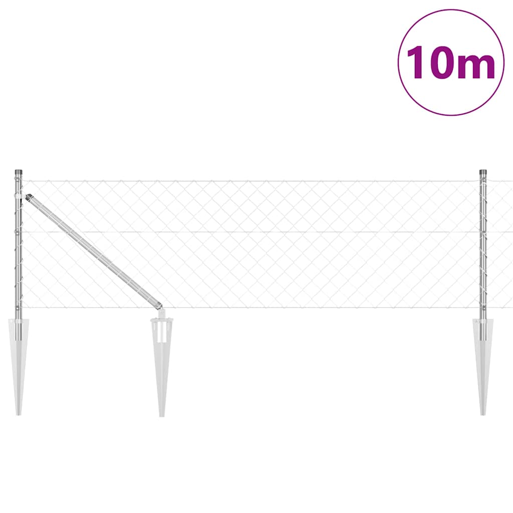 Outdoor Kettenglied-Zaun Erdfixierung 10 x 0,4 m Grün Netz