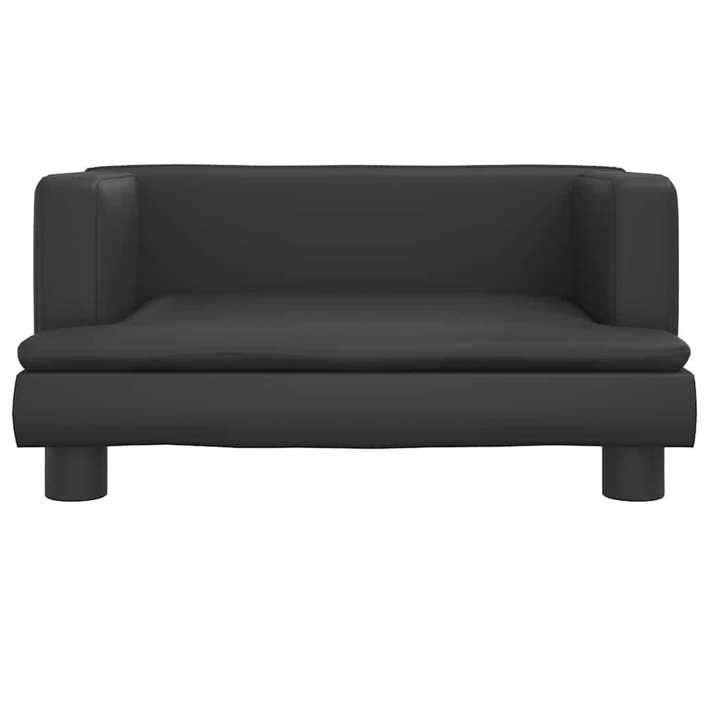Kindersofa Schwarz 60x40x30 cm Kunstleder