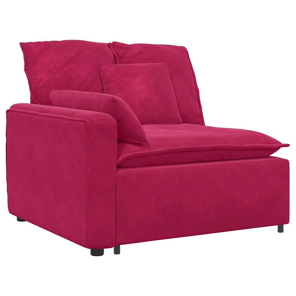 Modulares Sofa Endmodul mit Armlehne Kissen Blau 100 cm