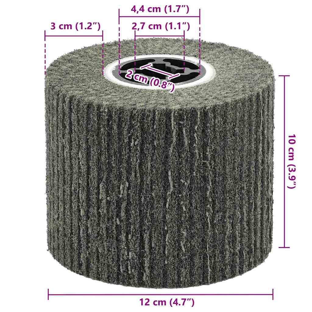 Schleifrollen 3 pcs Braun 12 x 12 x 10 cm Synthetische Faser