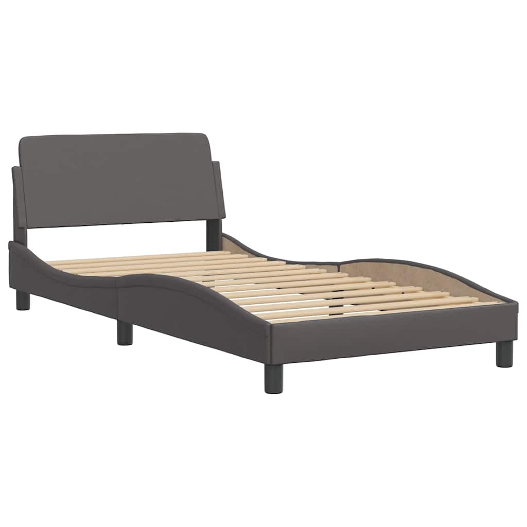 Bett mit Matratze "Dover" Schwarz 80x200 cm Kunstleder
