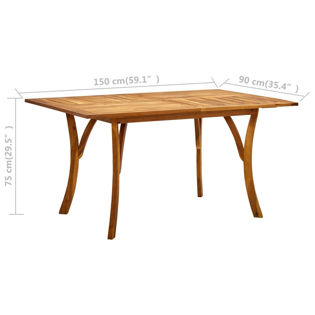 Gartentisch 120x120x75 cm Akazie Massivholz